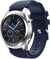 Siliconen Smartwatch bandje - Geschikt voor  Samsung Gear S3 silicone band - donkerblauw - Horlogeband / Polsband / Armband