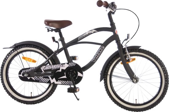 Volare Black Cruiser Kinderfiets - Jongens - 18 inch - Zwart - 95% afgemonteerd van Volare — afbeelding 2