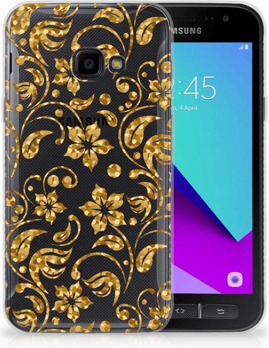 Samsung Galaxy Xcover 4 | Xcover 4s TPU Case Gouden Bloemen