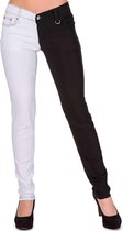 Night After Night split skinny jeans broek zwart/wit - Glamrock Punk Emo -  L - Banned | bol.com