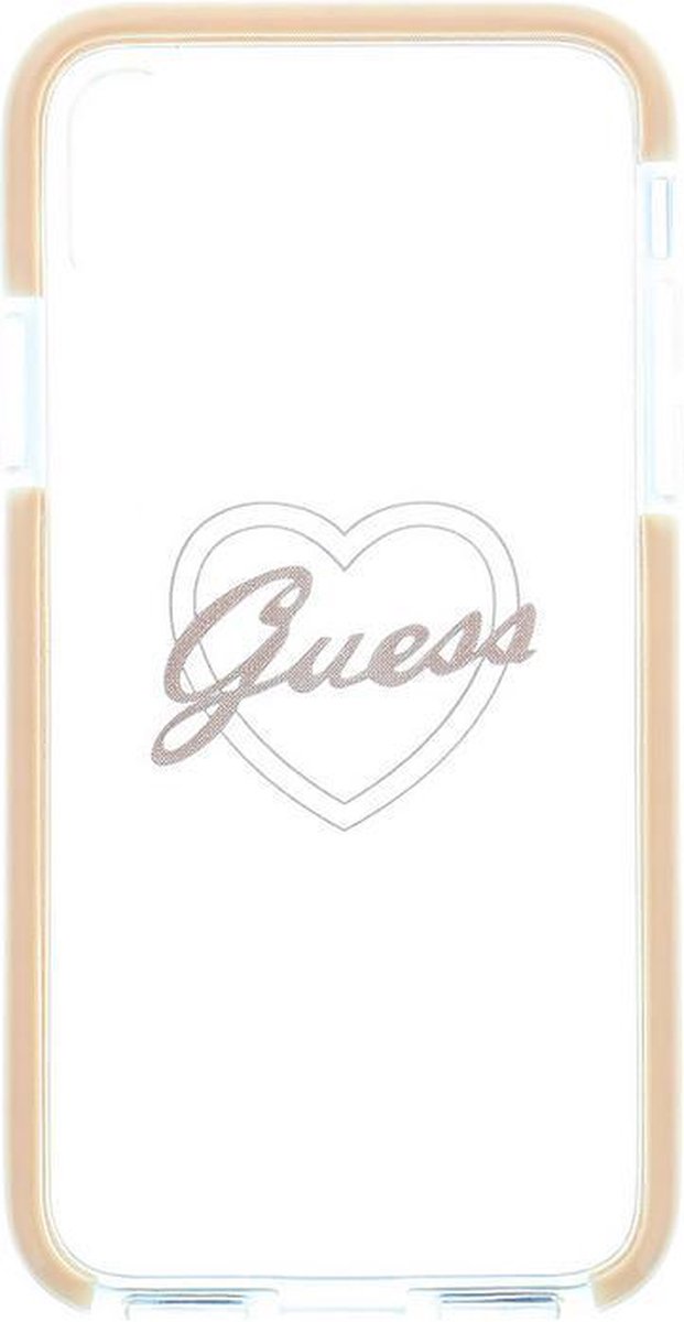 Guess TPU Case Shockproof Heart voor Apple iPhone X (5.8") - Rosé