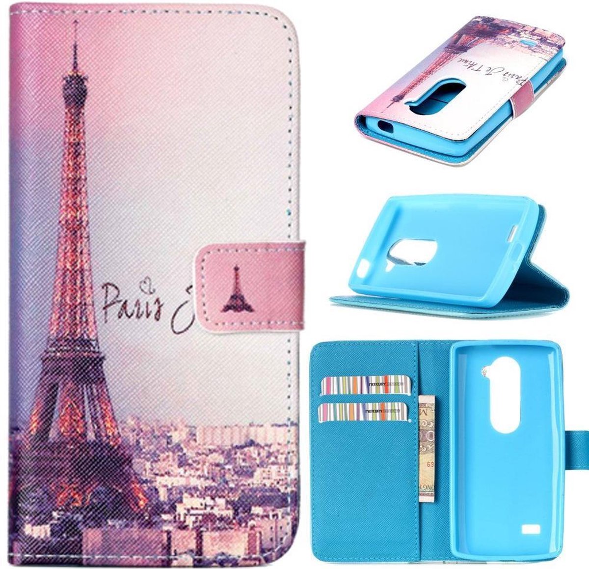 iCarer Eiffel tower wallet case hoesje Geschikt voor: LG Stylus 2