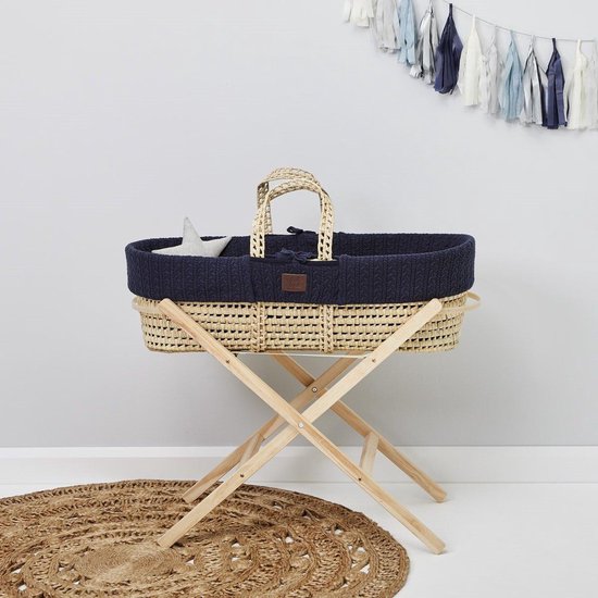 Organic Knit Moses Basket Midnight bol