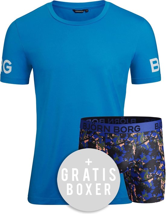 Bjorn Borg T-shirt met Boxershort Set Sportshirt performance - Maat S -  Mannen - blauw | bol.com