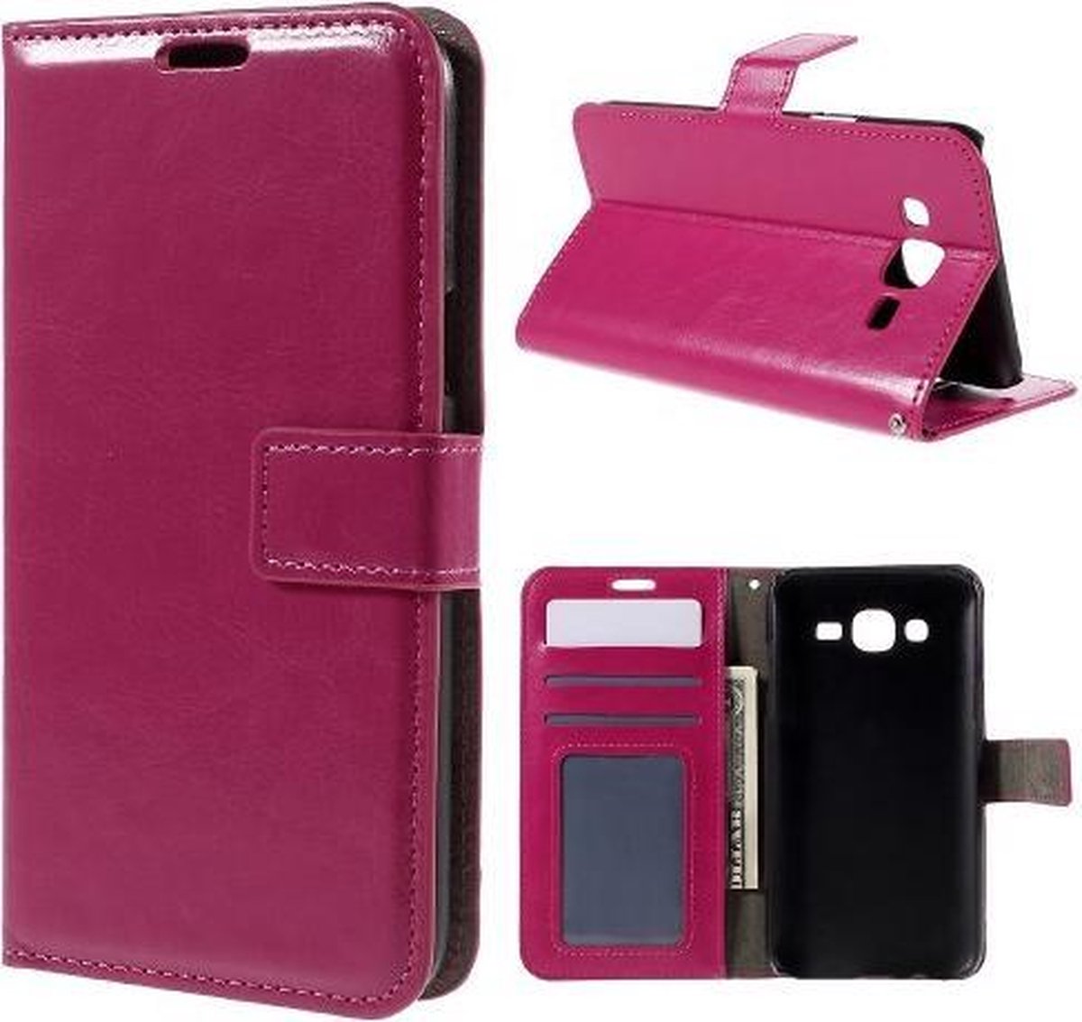Cyclone wallet hoesje Geschikt voor: Samsung Galaxy Xcover 3 roze