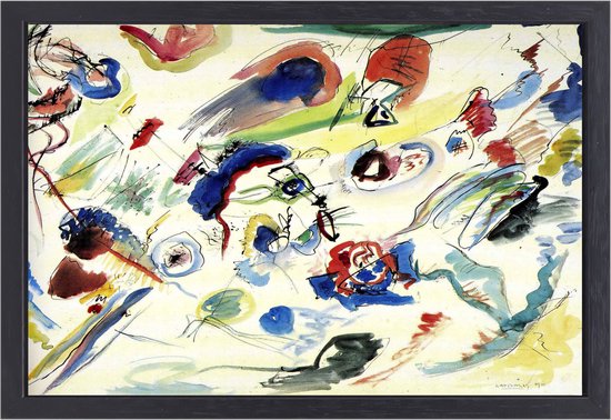 Composition VI - Wassily Kandinsky schilderij - Abstract portret - Canvas schilderijen Oude Meesters - Landelijk schilderij - Canvas met baklijst - Decoratie kamer canvas met baklijst 150x100 cm