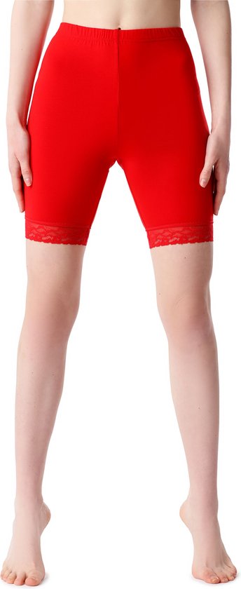 Bellivalini BLV-BLV50-216-LE Dames Leggings - Sport - Vrijetijdsbroek - Kort - Viscose - Sporbroek - Yogabroek - Rood - S