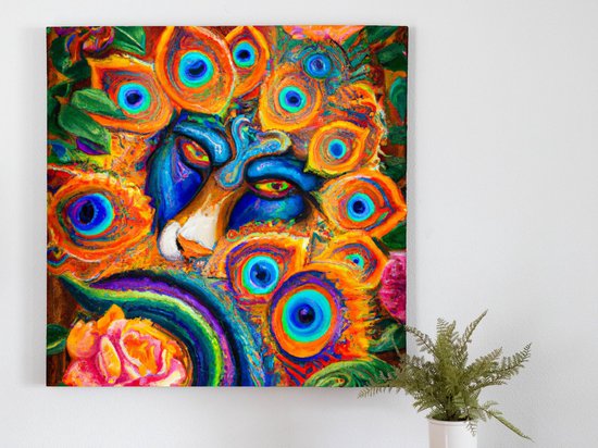 Lionqueen | Lionqueen | Kunst - 40x40 centimeter op Canvas | Foto op Canvas