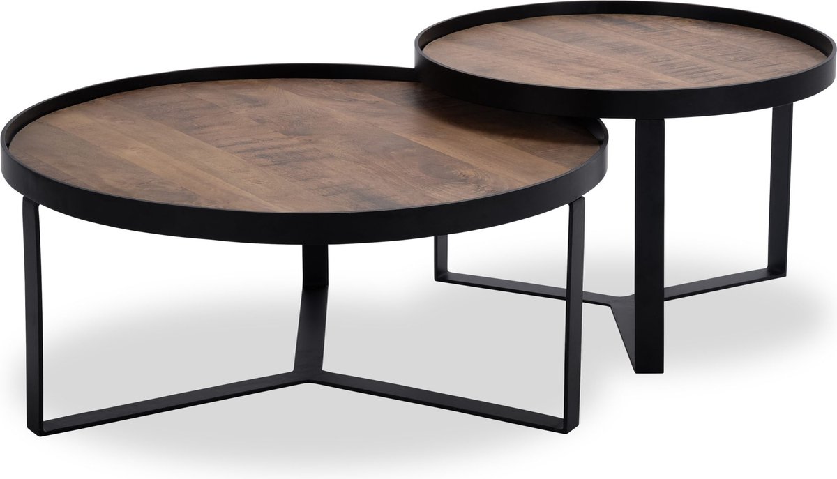 Icon Living - Salontafel Hub 5 - Hout Naturel - Zwart Metaal