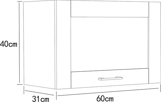 VCM. Küchenschrank hängend | Maße ca. H. 60 x B. 80 x T. 31 cm | Hängeschrank mit zwei Fächern | Küchenschrank mit Glas | Küchenmöbel – Esilo