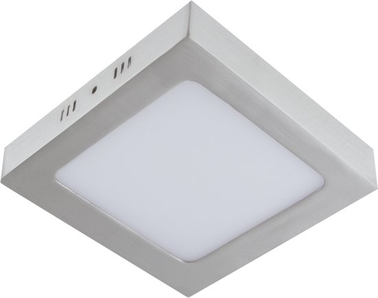 LED Plafondlamp vierkant | 18 watt | Mat chrome | IP20 | 4000K (naturel wit)