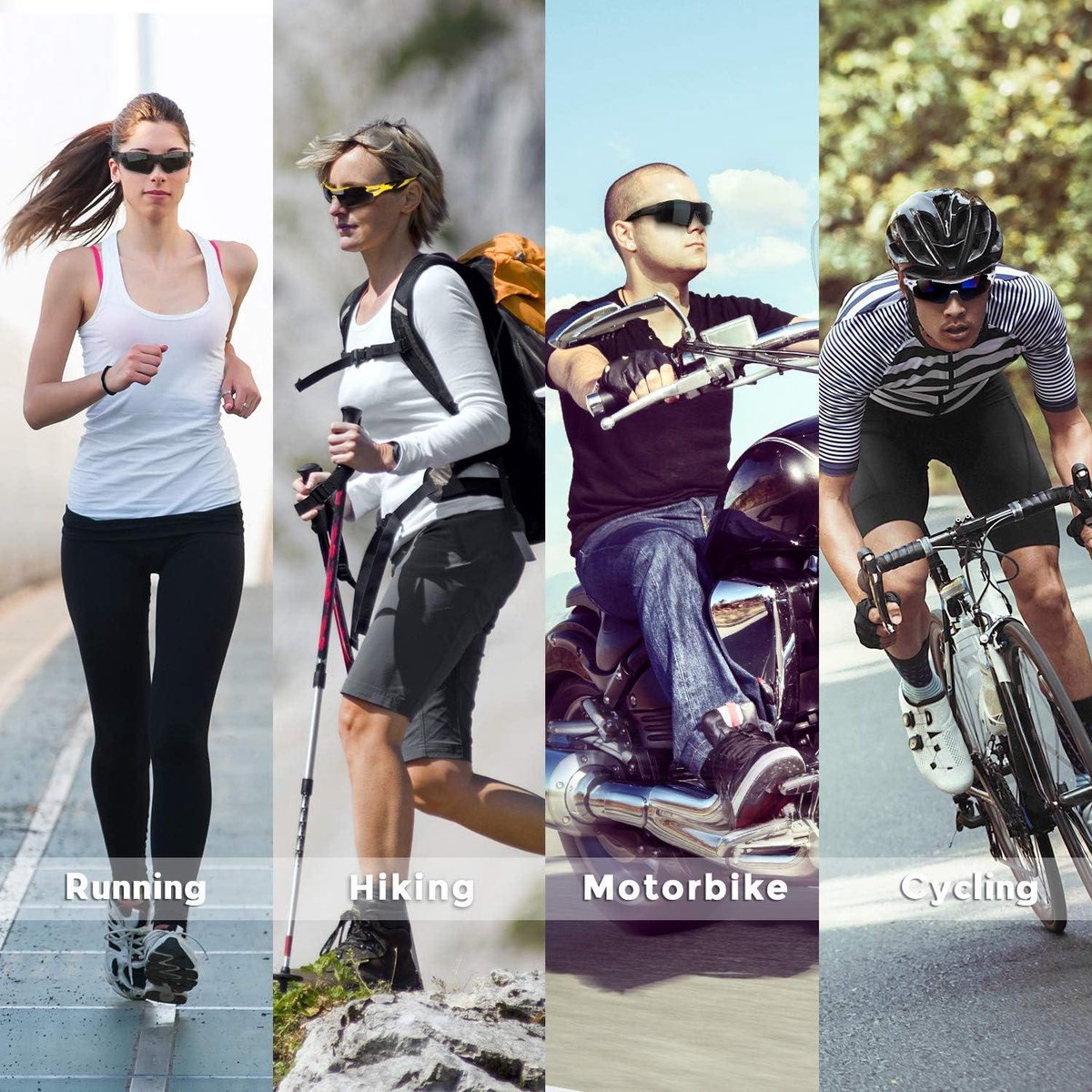 Lunette Running Homme BEACOOL Lunettes De Soleil De Sport Polarisées Pour Hommes, Femmes, Jeunes, Baseball, Cyclisme, Pêche, Course à Pied, Lunettes TAC (transparentes Lunette Vtt