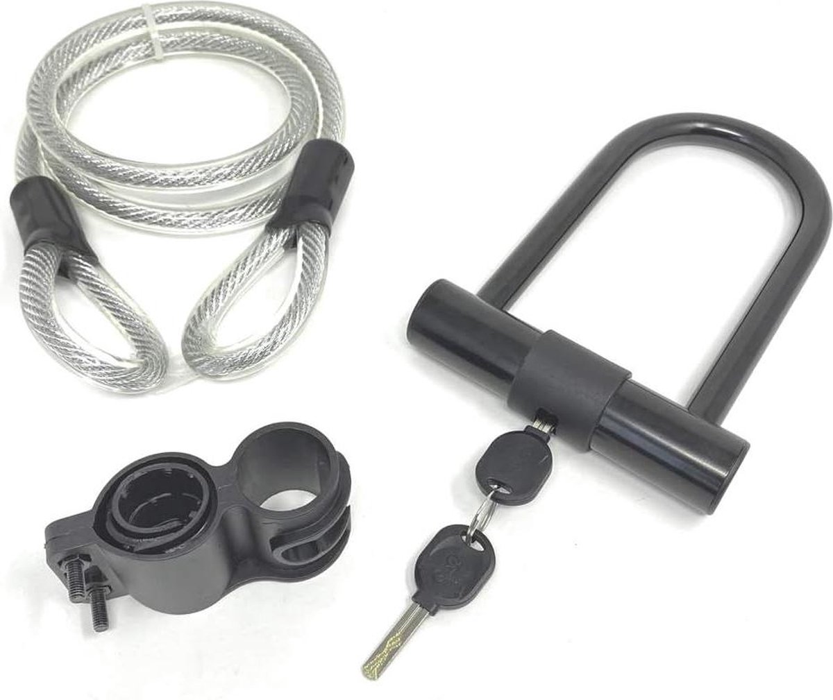 D Lock Fiets 1.2 M Twee Sleutels U Gevormde Zware Kabel Frame Beugel Klem - Veiligheid en Bescherming
