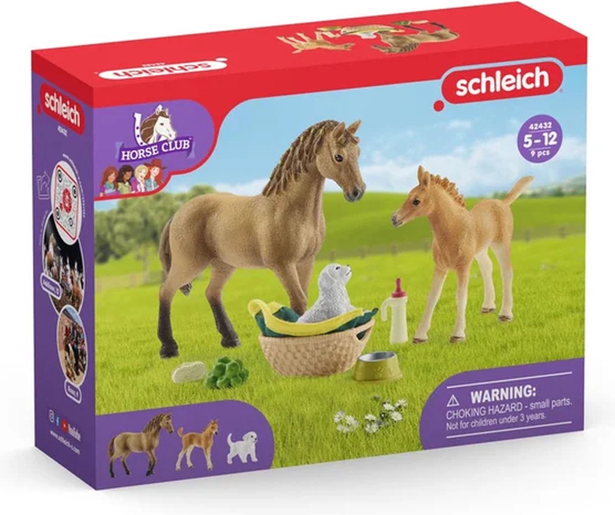 schleich HORSE CLUB Speelfigurenset - Sarah Zorgt voor de Jonge Dieren - Kinderspeelgoed voor Jongens en Meisjes - 5 tot 12 jaar - 9 Onderdelen - 42432 — afbeelding 11