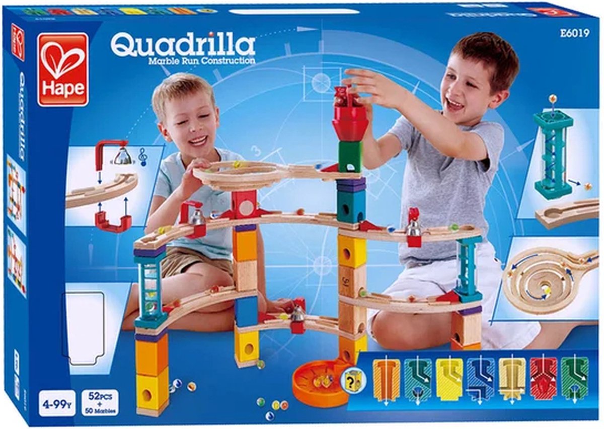 Hape Castle Escape Quadrilla Knikkerbaan – 102-delig bouwset met klokkjes en transparante trappen, vanaf 4 jaar — afbeelding 8