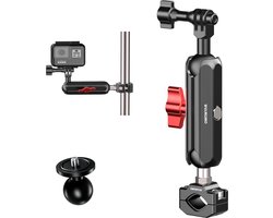 Klem Mount Camera Accessoires Kit – 360° Ball Head Magic Arm – Fotografie Vrij voor Motorfiets Fiets – Gopro AKASO DJI Insta360 – Actie Camera (Schroefmontage)