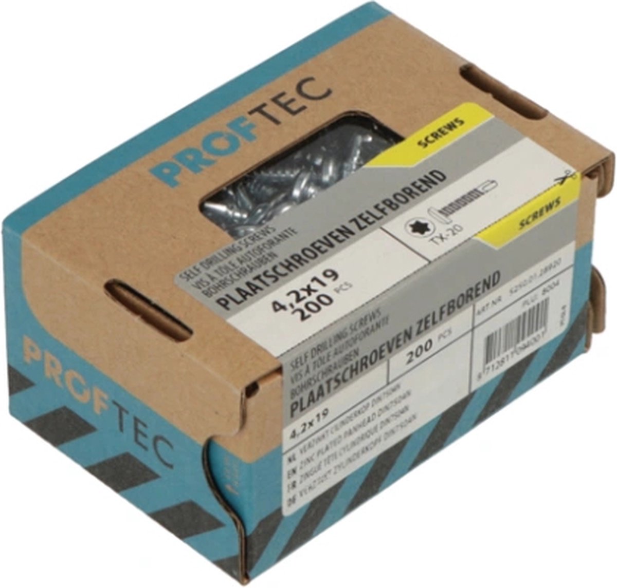 Proftec zelfb. Plaatschroef 4.8x38mm verz. TX25 CK (200)