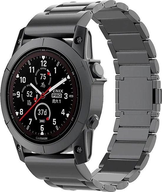 Strap it Magnetische titanium band 26mm geschikt voor Garmin Fenix 3 HR Fenix 5x. bol