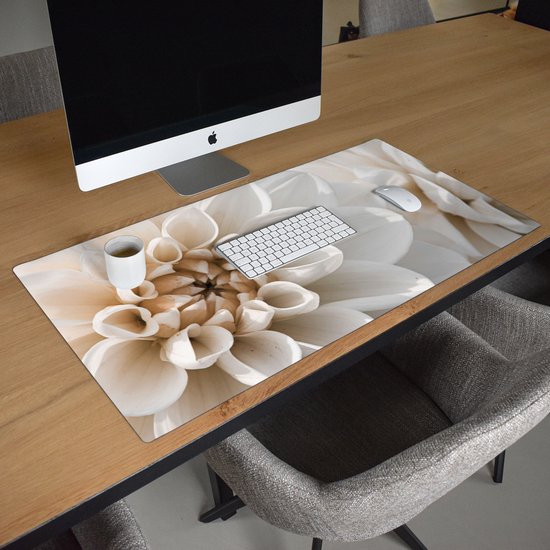 Sous-main 100x50 cm - Fleurs - Wit - Nature - Tapis de souris XXL - Tapis de bureau - Grands Tapis de souris