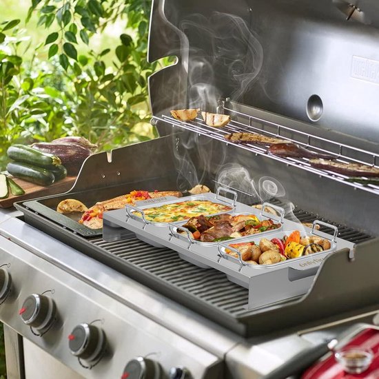 VEVOR Grillplaat 430 Roestvrij Staal 58,7 X 39,5 X 9,9 cm - Universele