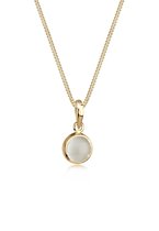 Elli - Halsketting - Dames Hanger Rond met Maansteen in 925 Sterling Zilver - Dames