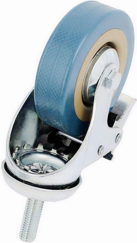 4-pack, Youngine Heavy Duty zwenkwielen met remmen, dubbele vergrendeling wielen vervanging voor industriële aanhanger, meubelen, kantoortafel kast (3 inch M12 stuurpen