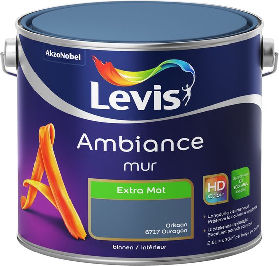 Peinture pour les murs Levis Ambiance - Extra Mat - Hurricane - 2,5 L