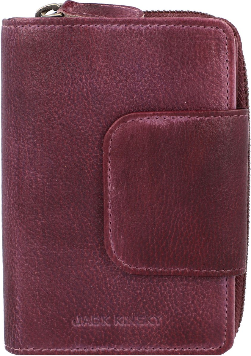 Jack Kinsky Nassau 511 Portemonnee RFID Leer 10 cm - Dames - Staand formaat - aubergine