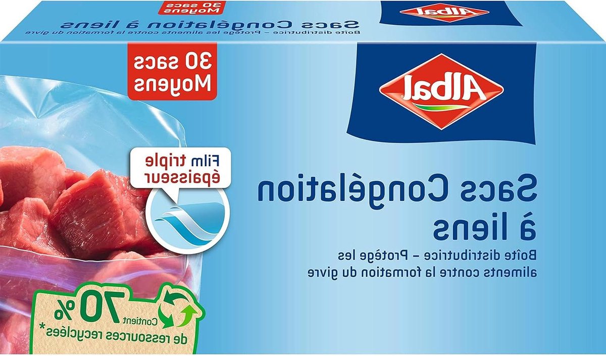Diepvrieszakken middelgroot model - 3 l - 70% gerecyclede materialen - 3-laags - brede opening - voedsel bewaren - 25 x 27 cm diepvrieszakjes