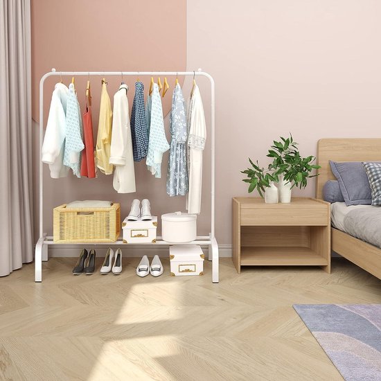Simple Houseware Kledingkledingrek met dubbele staaf met onderste