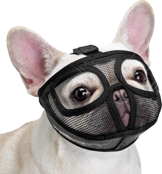 Korte Snuit Hondensnuit Verstelbaar Bedekt Ogen Niet Messh Bulldog Snuit voor Bijten Korte Snuit Hondensnuit Verstelbaar Bedekt Ogen Niet Messh Bulldog Snuit voor Bijten