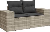vidaXL - Banc de jardin - 2 places - avec - coussins - poly - rotin - gris clair
