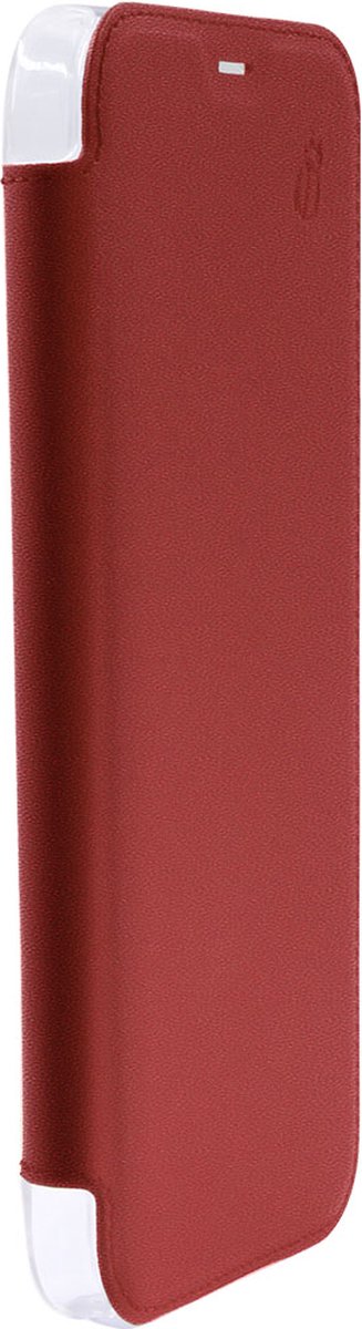 BeetleCase, Foliohoes Geschikt voor Apple iPhone 12 Pro Max Premium lederen folio met kristallen achterkant en kaarthouder, Rood