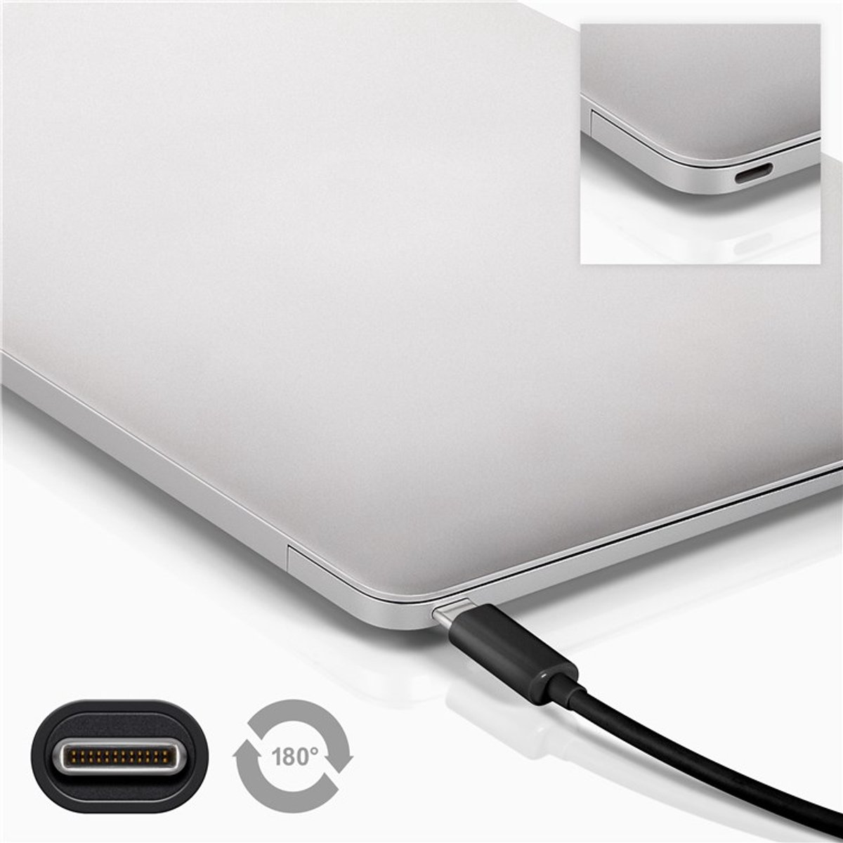USB-kabel 1 meter USB 3.2 Gen 1 (3.1 Gen 1) USB A USB C Zwart