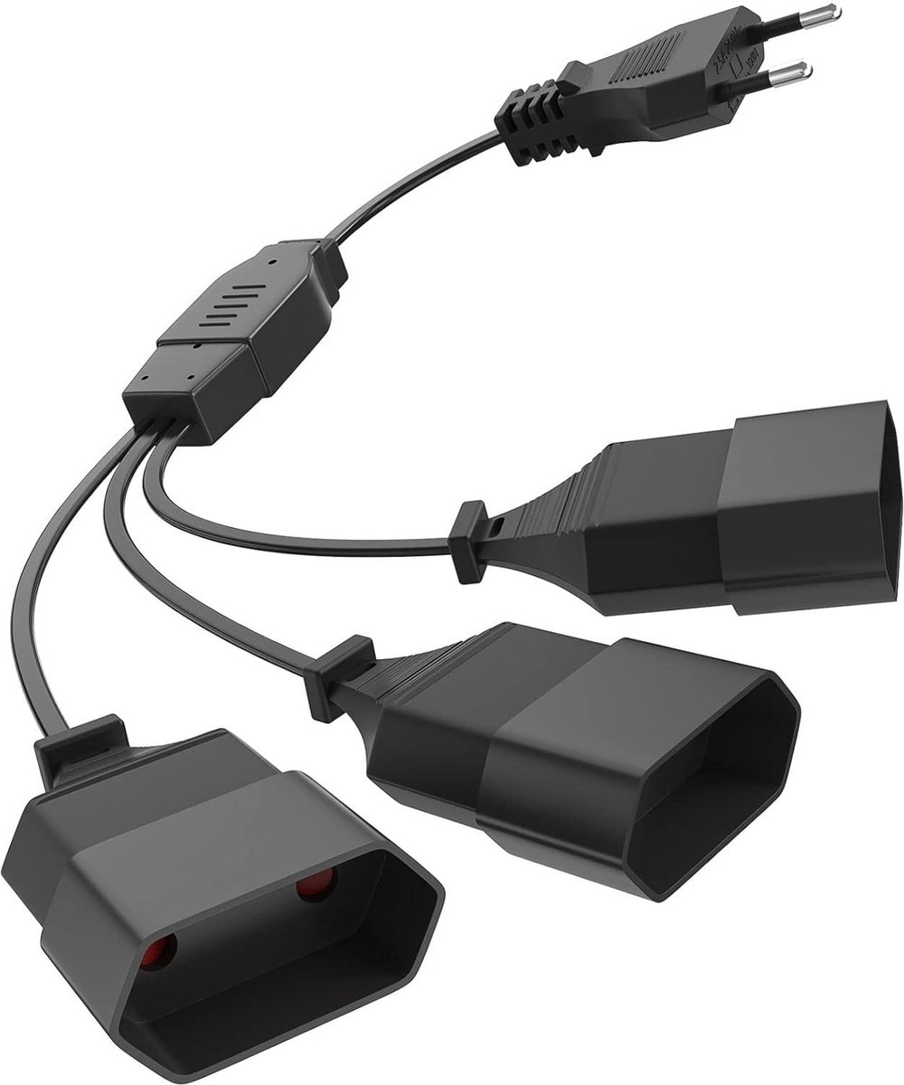 Rallonge De Câble D'alimentation 3 En 1 De 2 M - Fiche Européenne De Type C Vers Triple Type C Euro Femelle - 0,75 Mm² - Maximum 2,5 A/250 V - Pour