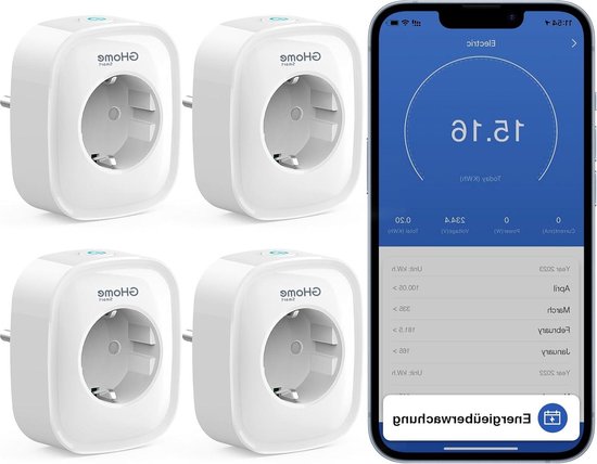 16 A wifi-stopcontact set van 4 Smart Home Plug werken met Alexa Google