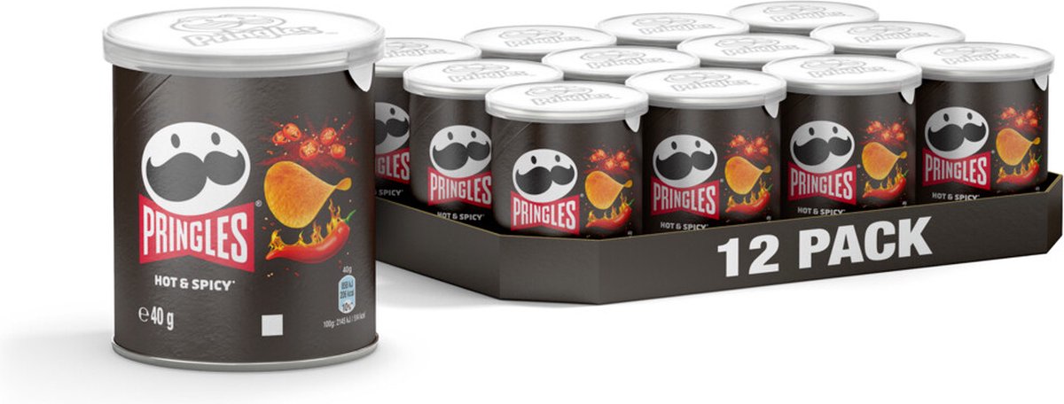 Pringles Chips Hot & Spicy - 3 x 12 x 40 gr - Voordeelverpakking