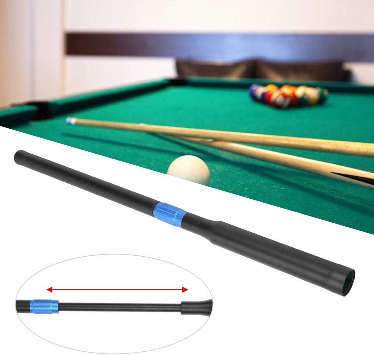 Extension Queue De Billard - Rallonge 32 Cm Télescopique - Aluminium Et Plastique Robuste