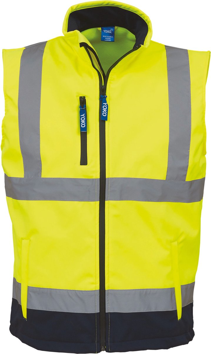 Fluo Softshell Bodywarmer Fluo 2XL Yoko Marineblauw