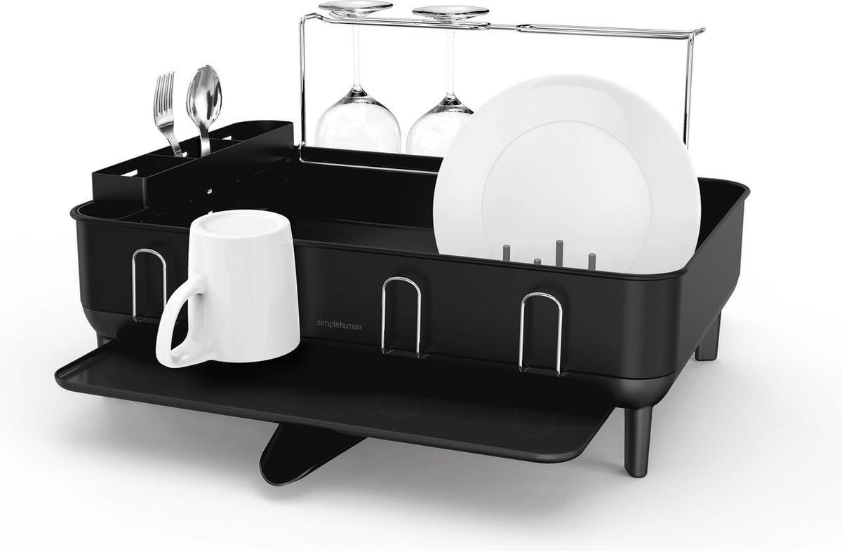 Goedkoopste Simplehuman - Afdruiprek Luxe - Zwart - Roestvast Staal