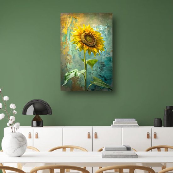 Peintures de tournesol - Portrait de Bloem - Peinture sur toile Fond - Peinture Vintage - Peintures toile - Toile d'art 75x100 cm