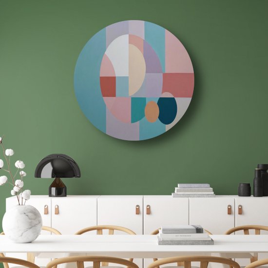 Cercles muraux - Formes murales - Échelles murales Carrés - Tableaux classiques - Peinture - Décoration murale salon mur cercle forex 90x90 cm