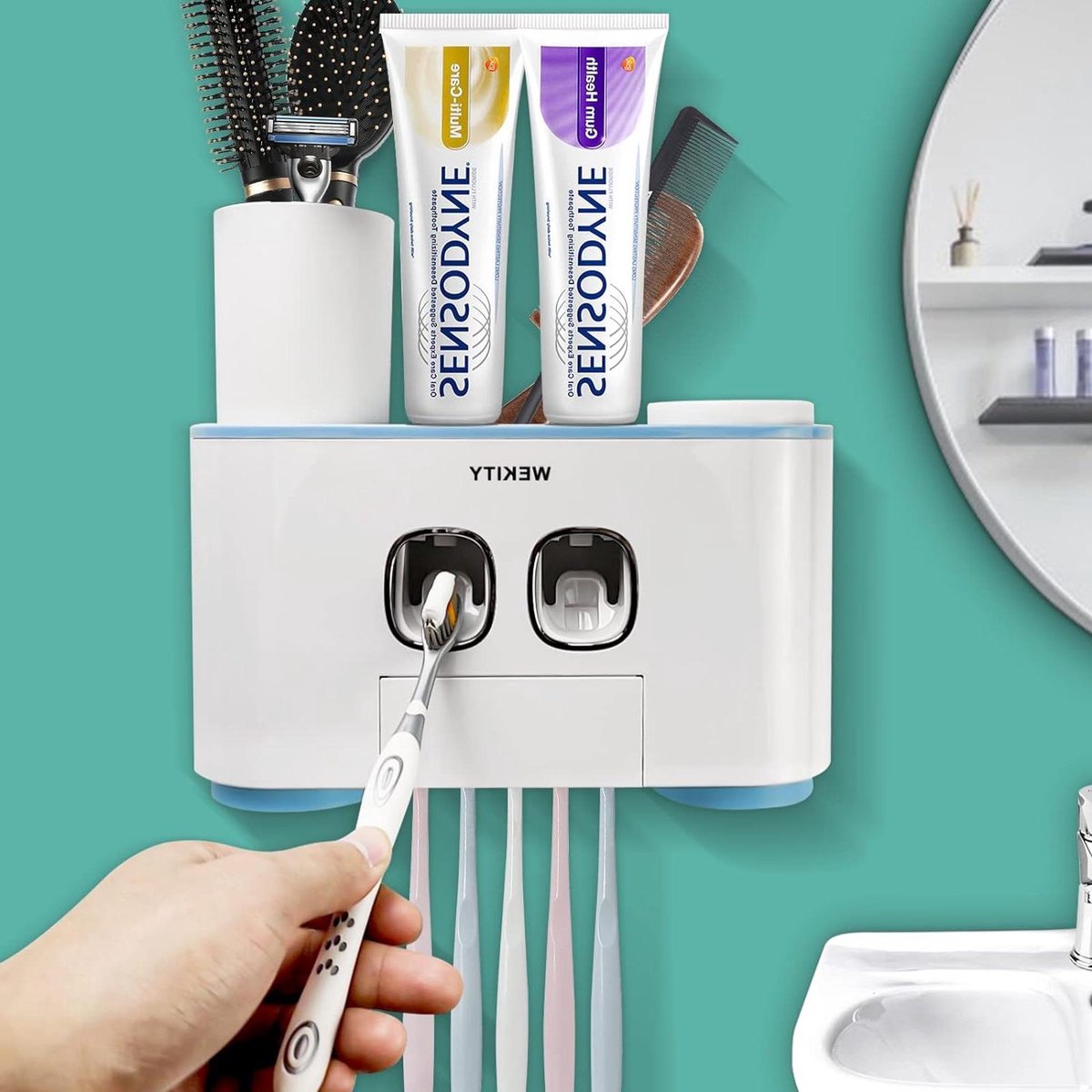 Porte Brosse à Dents Mural, Support Brosse A Dent Electrique, En Acier