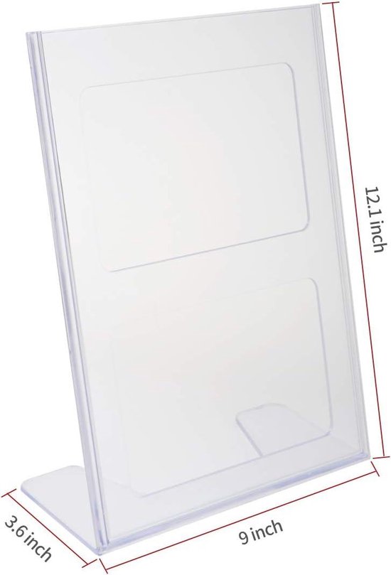 Perspex Folder Acryl Poster Menu Houder - 5 x A4 Lean to Perspex Folder Display Stands ...