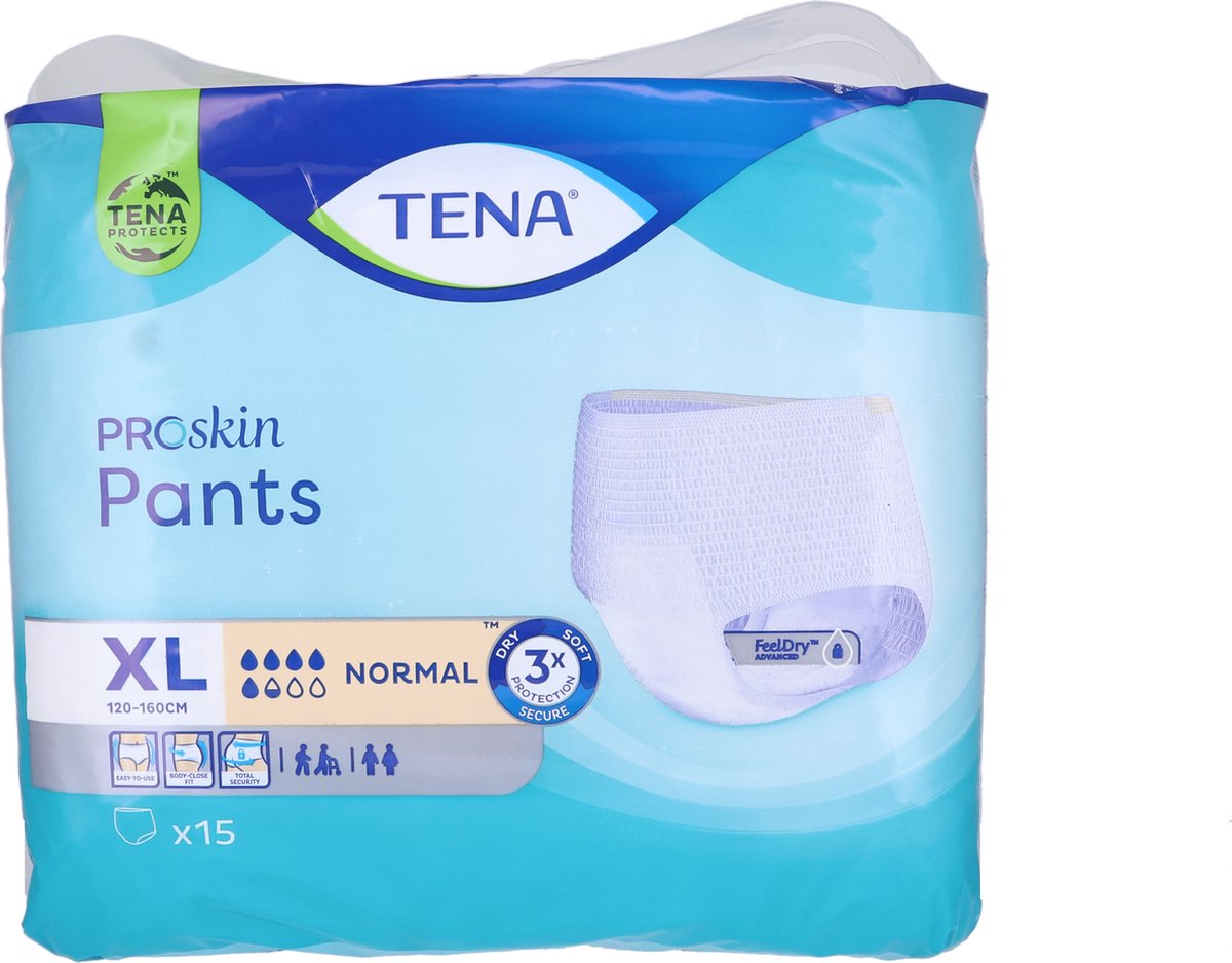 Goedkoopste Voordeelverpakking van 2 x TENA PROSKIN PANTS NORMAL - XL (791761) 15 st