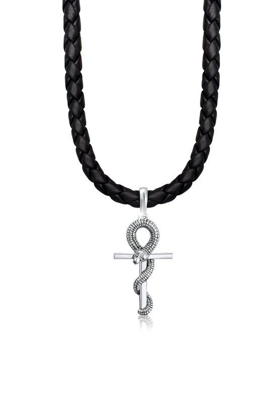 Kuzzoi Zilveren halsketting voor heren, met vleugelhanger (24 mm