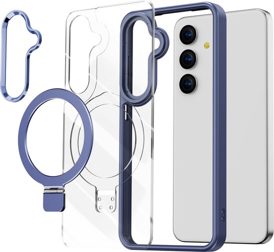 Coque adaptée pour Samsung Galaxy S24 - Vert pin - Compatible avec béquille MagSafe - Anneau de Ring rotatif - Convient pour le chargement sans fil avec Ring magnétique