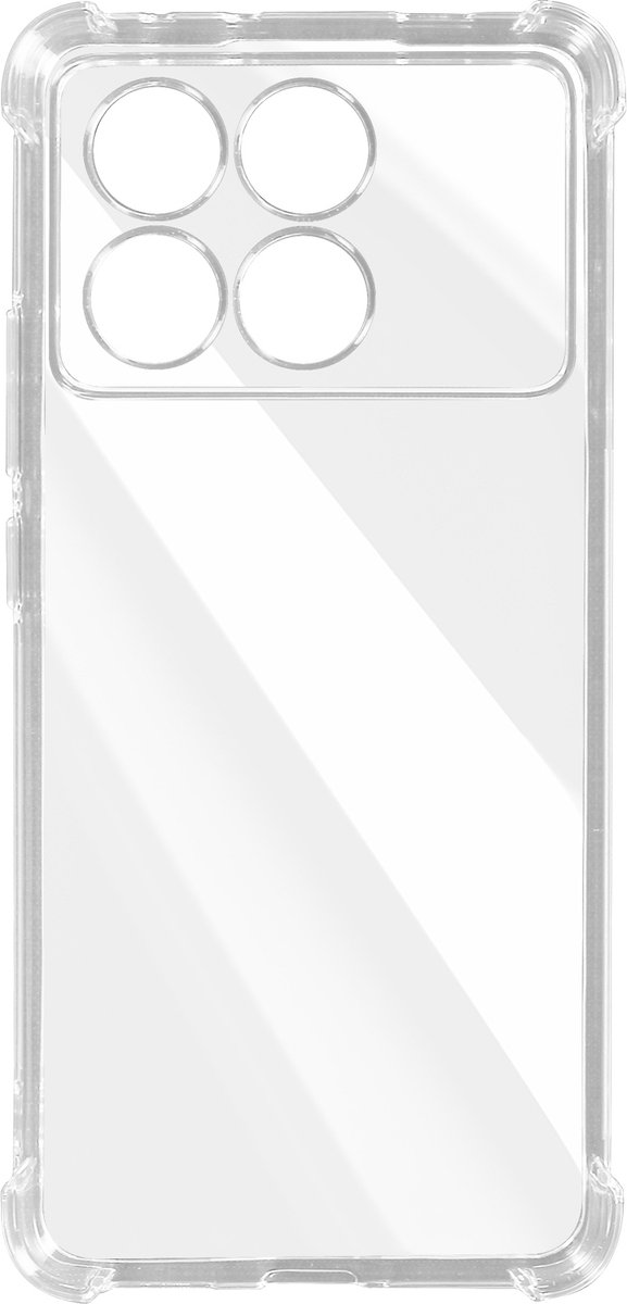 iMak, Hoes Geschikt voor Xiaomi Poco X6 Pro Silicone Munten Bumper, Transparant