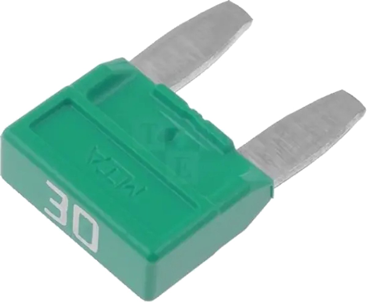 Mini Autozekering - 30 Ampere - Groen - 10 stuks