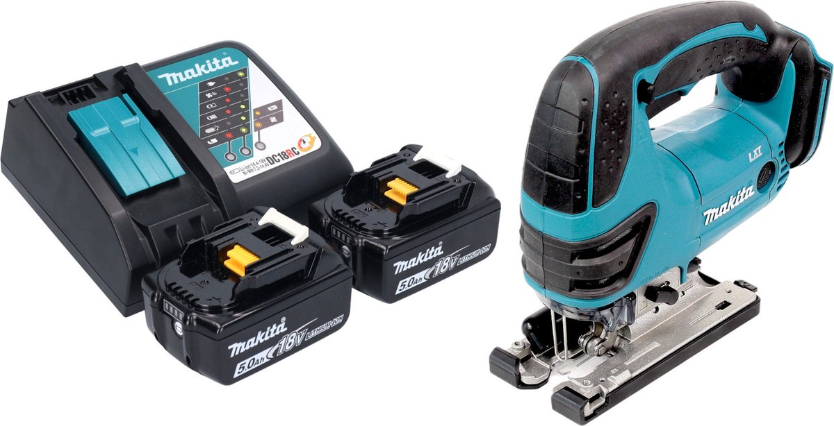 Makita DJV 180 RTX accu-decoupeerzaag 18 V 135 mm + 2x accu 5,0 Ah + oplader